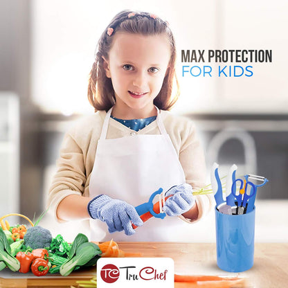 Kids Cut Resistant Gloves | Level 5 Safety for Cooking, Gardening & Whittling | Real Kitchen Protection for Kids