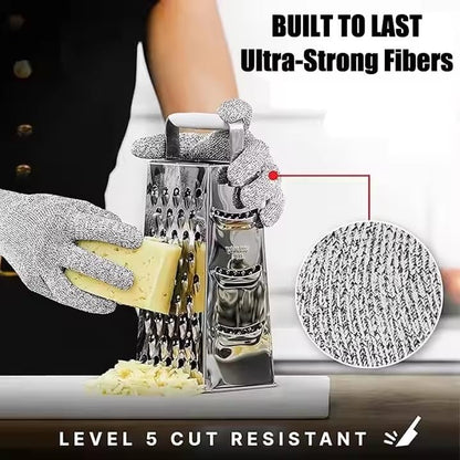 Level 5 Cut Resistant Gloves and Arm & Leg Sleeves Protection Full Set for Men,Women, Food Grade HPPE Protector for Industrial, Gardening, DIY Projects, Kitchen, L