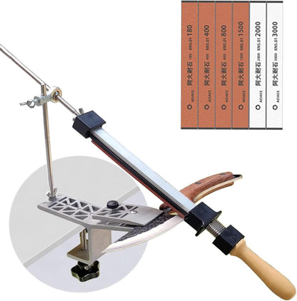 Professional Sharpener with 6 Sharpening Stones, Fixed Angle Kitchen Chef Knife Sharpening Set, Grinding Grip System Tool, Professional Sharpening