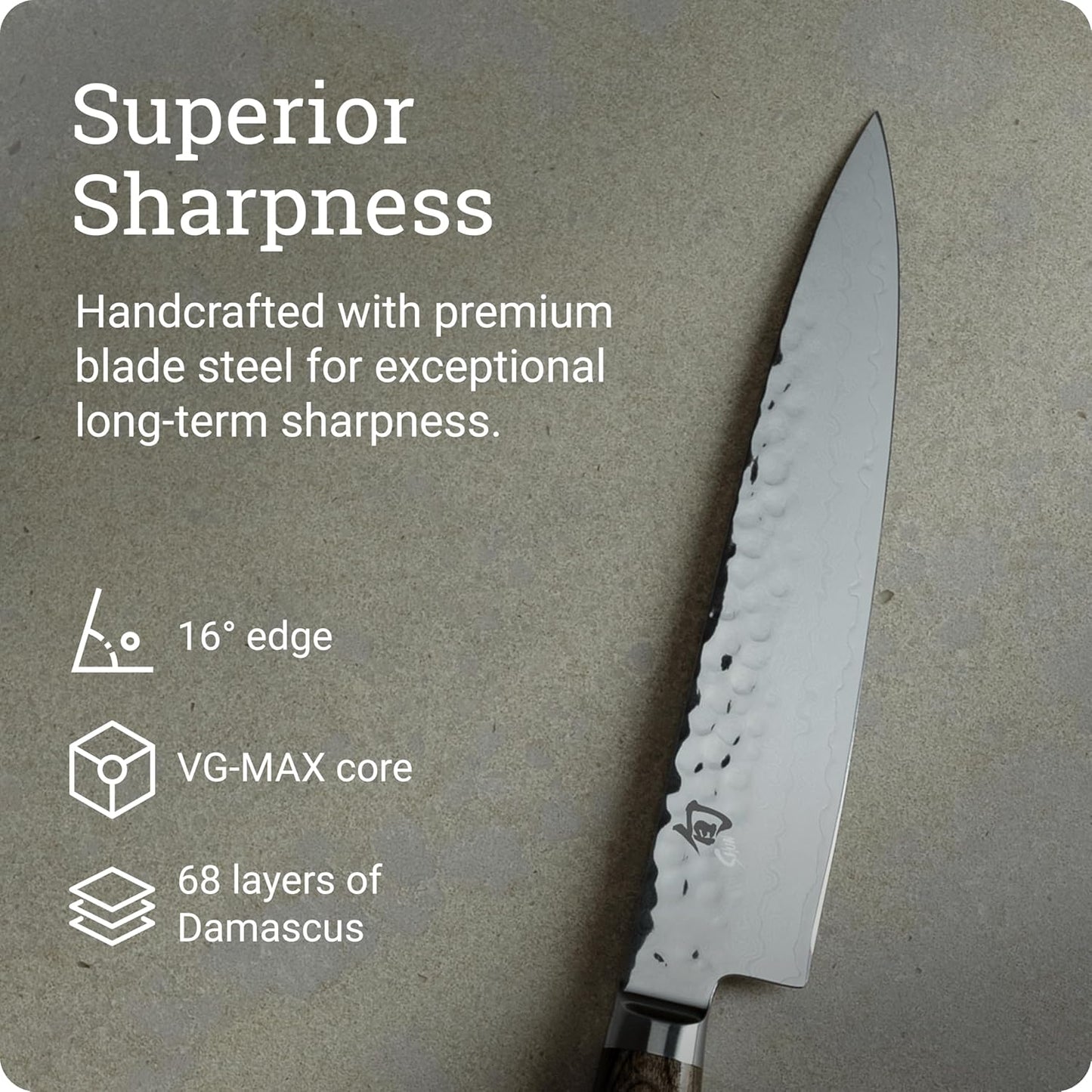 Premier 6.5" Utility Knife, Handcrafted Japanese Knife, VG-MAX Core with Damascus Stainless Steel Cladding, Pakkawood Handle, Precision and Sharpness for Professional and Home Chefs