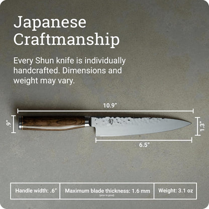 Premier 6.5" Utility Knife, Handcrafted Japanese Knife, VG-MAX Core with Damascus Stainless Steel Cladding, Pakkawood Handle, Precision and Sharpness for Professional and Home Chefs