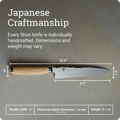 Premier 6.5" Utility Knife, Handcrafted Japanese Knife, VG-MAX Core with Damascus Stainless Steel Cladding, Pakkawood Handle, Precision and Sharpness for Professional and Home Chefs