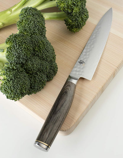 Premier 6.5" Utility Knife, Handcrafted Japanese Knife, VG-MAX Core with Damascus Stainless Steel Cladding, Pakkawood Handle, Precision and Sharpness for Professional and Home Chefs