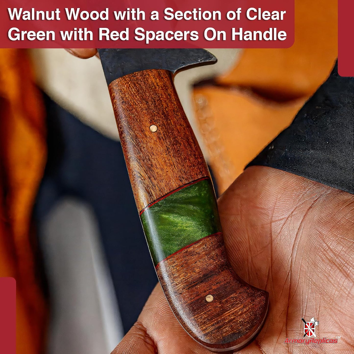 ™ Full Tang Tiny Predator Food Prep Kitchen Camping Cooking Japanese Deba Knife w/Walnut Wood & Genuine Leather