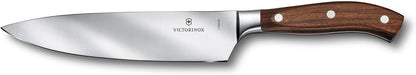 Grand Maitre Chef's Knife - Sharp Kitchen Knife with Straight Edge - Ergonomic Cooking Knife - Premium Kitchen Essentials - Wood Handle, 8"