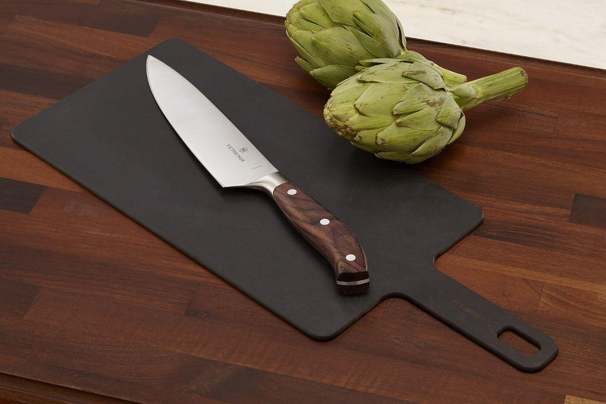 Grand Maitre Chef's Knife - Sharp Kitchen Knife with Straight Edge - Ergonomic Cooking Knife - Premium Kitchen Essentials - Wood Handle, 8"