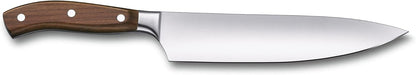 Grand Maitre Chef's Knife - Sharp Kitchen Knife with Straight Edge - Ergonomic Cooking Knife - Premium Kitchen Essentials - Wood Handle, 8"