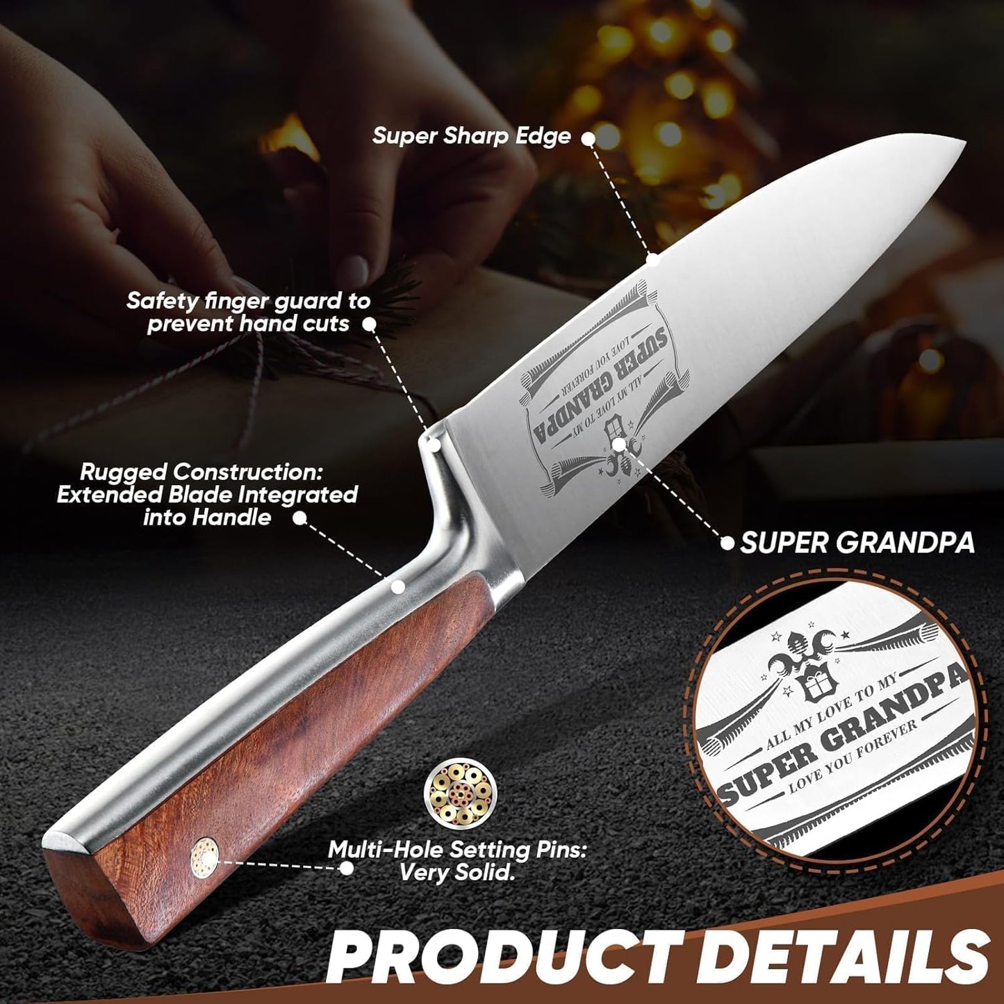 Huusk Viking Boning Knife 6 inch, Japanese Boning Knives for Meat Cutting, Full Tang Fillet Knife with Sheath, Brisket Trimming Knives for BBQ, Camping, Christmas Gift for Men and Women
