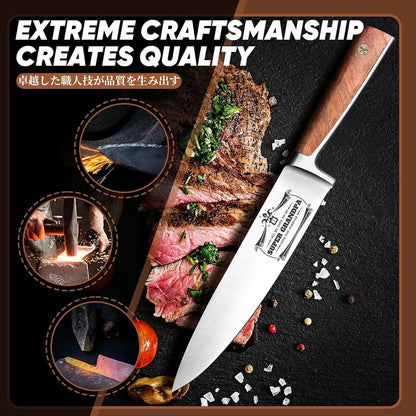 Huusk Viking Boning Knife 6 inch, Japanese Boning Knives for Meat Cutting, Full Tang Fillet Knife with Sheath, Brisket Trimming Knives for BBQ, Camping, Christmas Gift for Men and Women