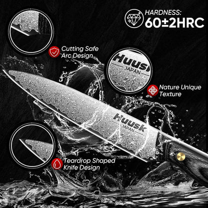 Huusk Viking Boning Knife 6 inch, Japanese Boning Knives for Meat Cutting, Full Tang Fillet Knife with Sheath, Brisket Trimming Knives for BBQ, Camping, Christmas Gift for Men and Women