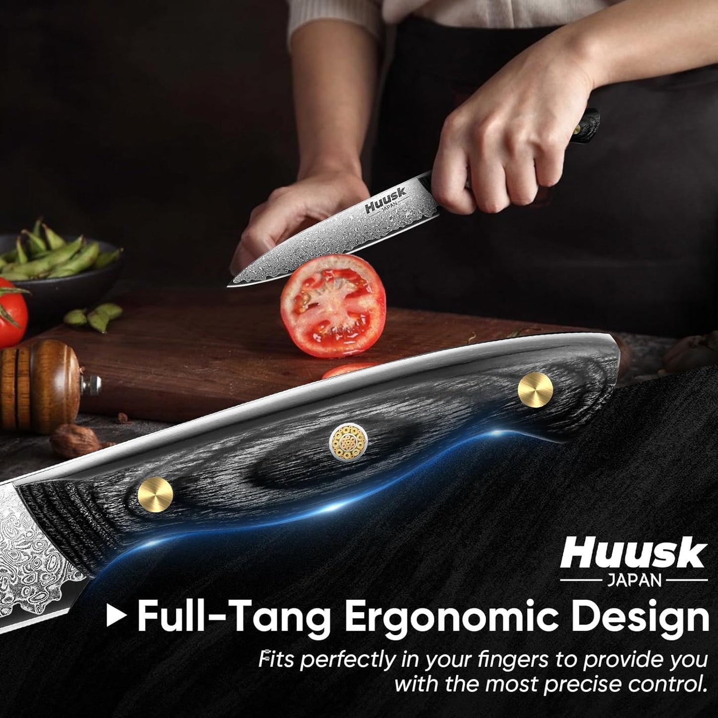 Huusk Viking Boning Knife 6 inch, Japanese Boning Knives for Meat Cutting, Full Tang Fillet Knife with Sheath, Brisket Trimming Knives for BBQ, Camping, Christmas Gift for Men and Women