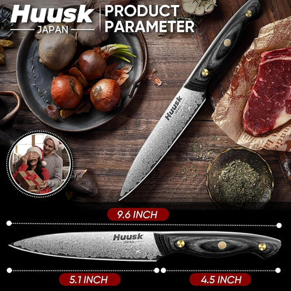 Huusk Viking Boning Knife 6 inch, Japanese Boning Knives for Meat Cutting, Full Tang Fillet Knife with Sheath, Brisket Trimming Knives for BBQ, Camping, Christmas Gift for Men and Women