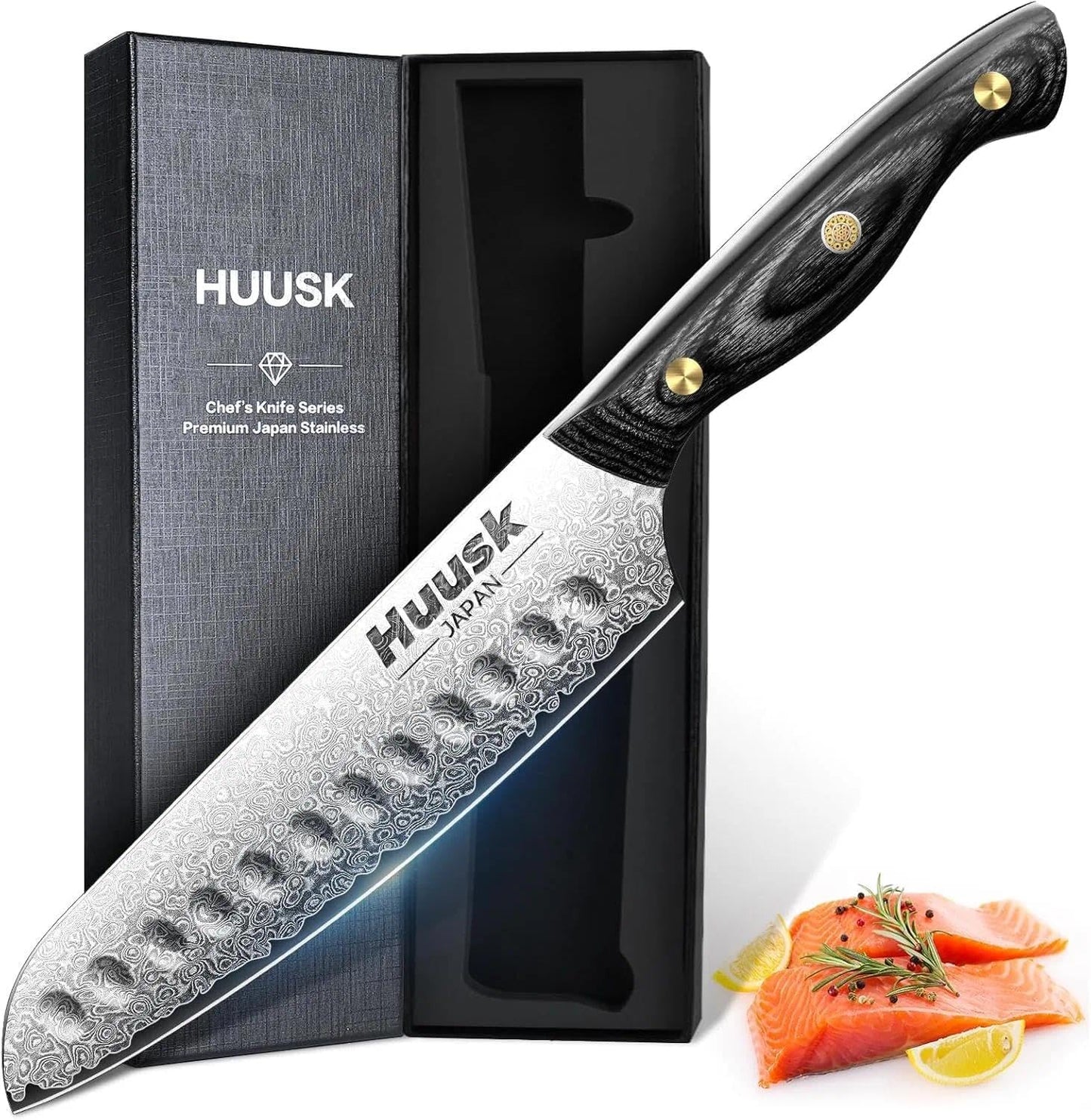 Huusk Viking Boning Knife 6 inch, Japanese Boning Knives for Meat Cutting, Full Tang Fillet Knife with Sheath, Brisket Trimming Knives for BBQ, Camping, Christmas Gift for Men and Women