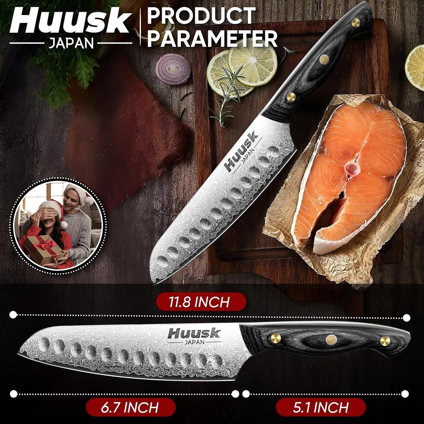 Huusk Viking Boning Knife 6 inch, Japanese Boning Knives for Meat Cutting, Full Tang Fillet Knife with Sheath, Brisket Trimming Knives for BBQ, Camping, Christmas Gift for Men and Women