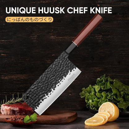 Huusk Viking Boning Knife 6 inch, Japanese Boning Knives for Meat Cutting, Full Tang Fillet Knife with Sheath, Brisket Trimming Knives for BBQ, Camping, Christmas Gift for Men and Women