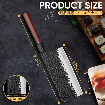 Huusk Viking Boning Knife 6 inch, Japanese Boning Knives for Meat Cutting, Full Tang Fillet Knife with Sheath, Brisket Trimming Knives for BBQ, Camping, Christmas Gift for Men and Women