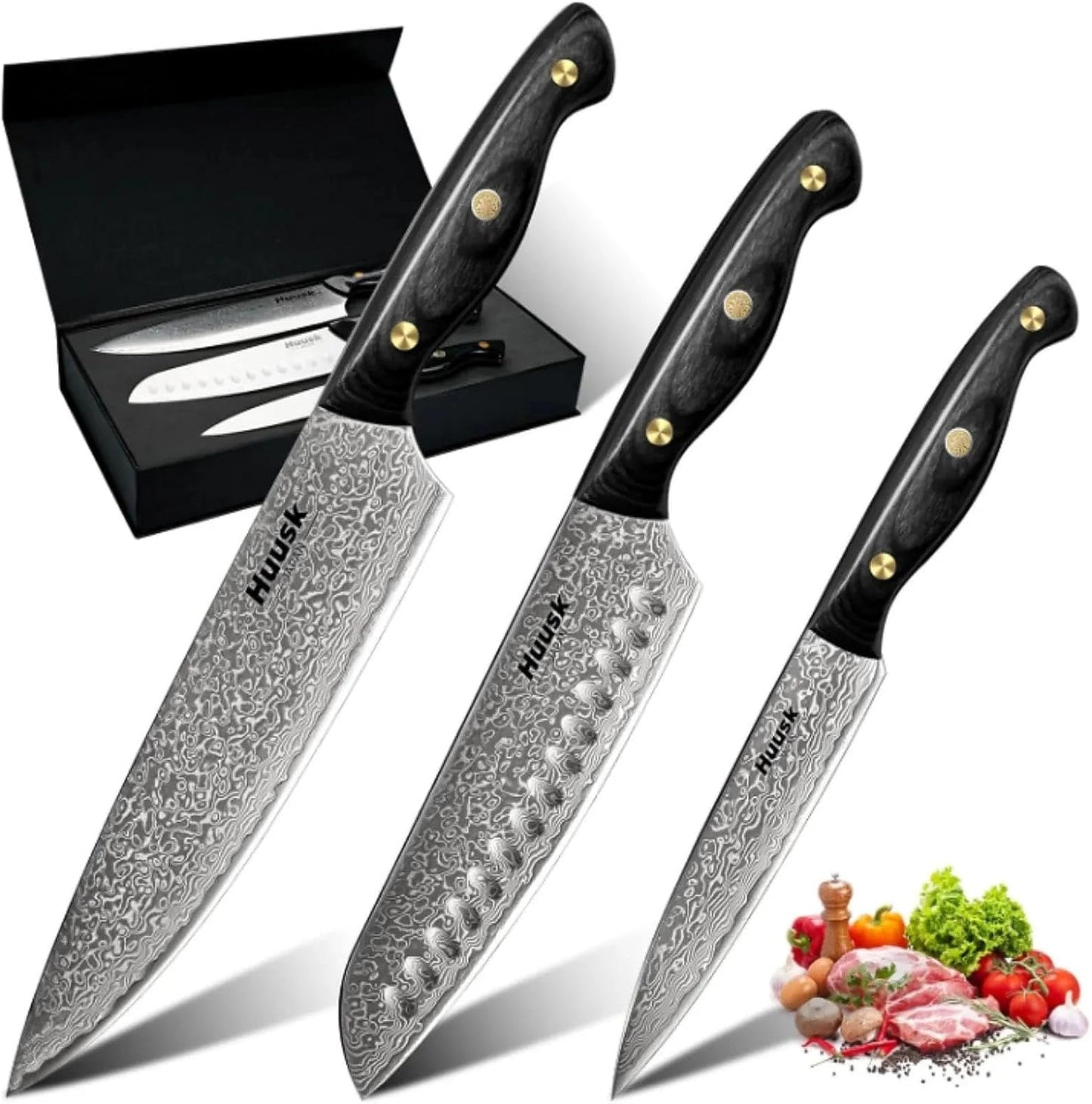 Huusk Viking Boning Knife 6 inch, Japanese Boning Knives for Meat Cutting, Full Tang Fillet Knife with Sheath, Brisket Trimming Knives for BBQ, Camping, Christmas Gift for Men and Women