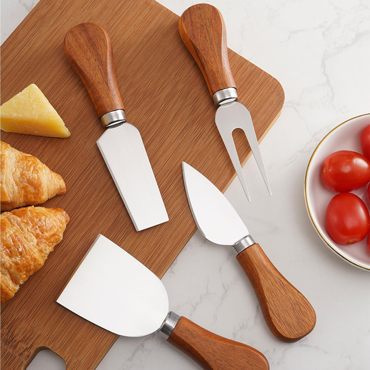 Cheese Knives Set for Charcuterie Board Accessories Stainless Steel Knife with Wood Handle Cheese Slicer Cutter