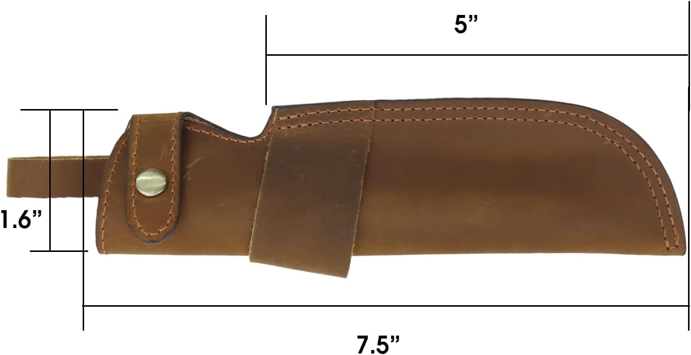 Premium Leather Knife Sheath, 5.1 Inch EDC Knife Holster belt, Knife Scabbard Cover, Shop Knife Sheath Knives Sleeves Case Edge Guards Blade Protectors (Brown)