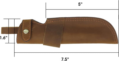 Premium Leather Knife Sheath, 5.1 Inch EDC Knife Holster belt, Knife Scabbard Cover, Shop Knife Sheath Knives Sleeves Case Edge Guards Blade Protectors (Brown)