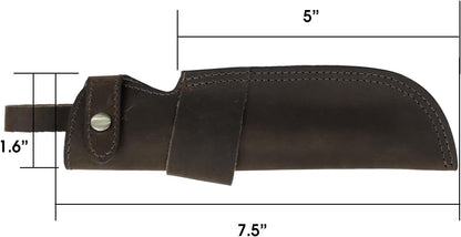 Premium Leather Knife Sheath, 5.1 Inch EDC Knife Holster belt, Knife Scabbard Cover, Shop Knife Sheath Knives Sleeves Case Edge Guards Blade Protectors (Brown)