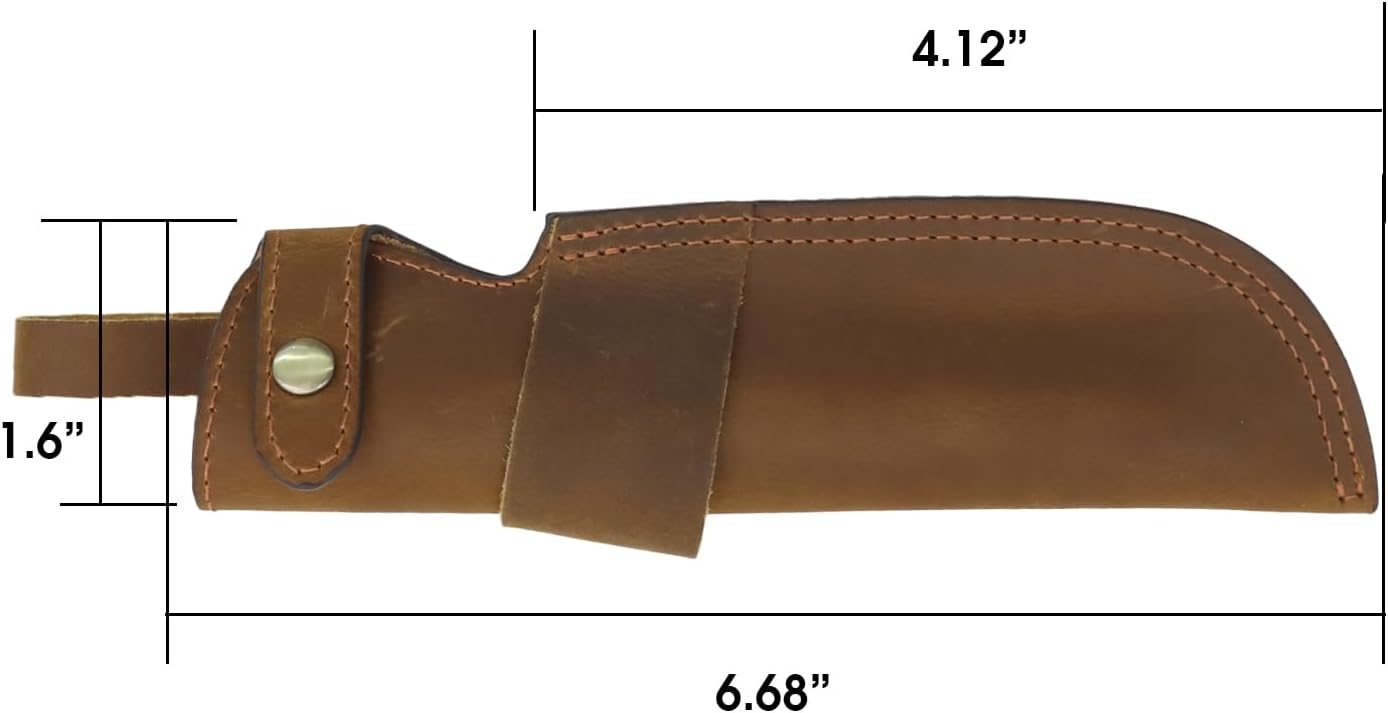 Premium Leather Knife Sheath, 5.1 Inch EDC Knife Holster belt, Knife Scabbard Cover, Shop Knife Sheath Knives Sleeves Case Edge Guards Blade Protectors (Brown)