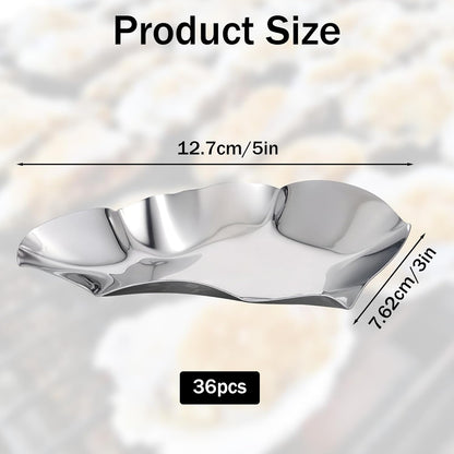 Set of 36 Stainless Steel Grillable Oyster Shells Reusable for Baked Grilled Shells for Cooking Silver Kitchen Metal Oyster Dish for Seafood Clam Scallop