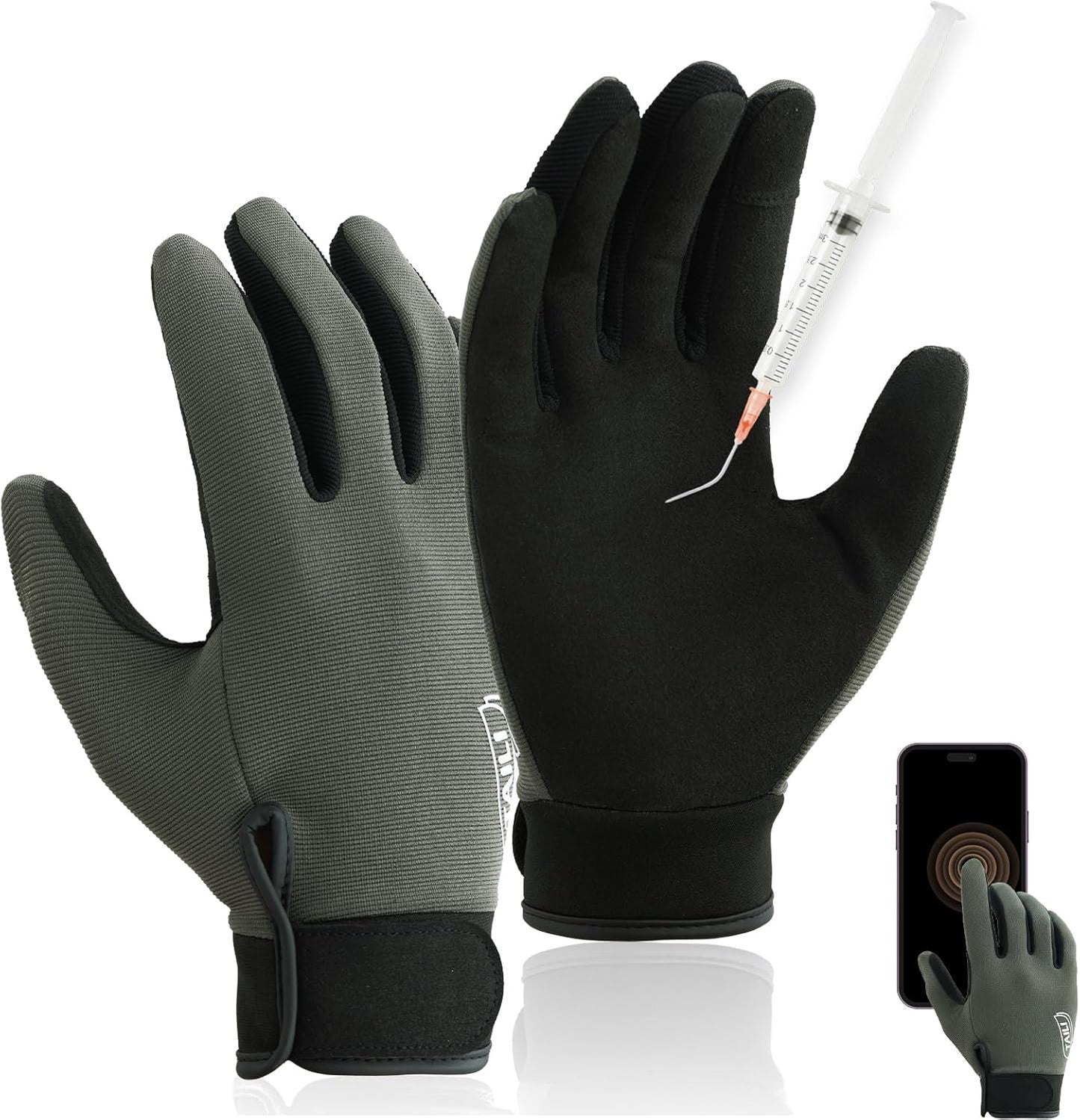Level 2 Needle Resistant, Level 5 Puncture Resistant Work Gloves, L | Weightless Comfort, Breathable, Touchscreen, Grip Enhanced, Innovative Safety Gloves for Gardening, Carving, Fishing