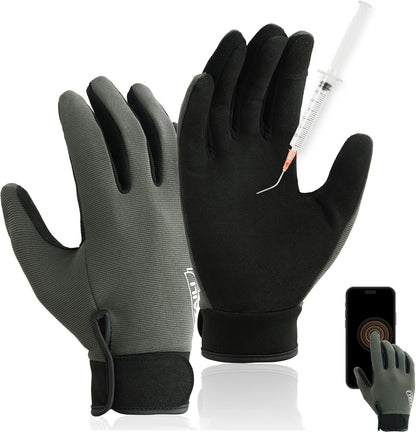 Level 2 Needle Resistant, Level 5 Puncture Resistant Work Gloves, L | Weightless Comfort, Breathable, Touchscreen, Grip Enhanced, Innovative Safety Gloves for Gardening, Carving, Fishing