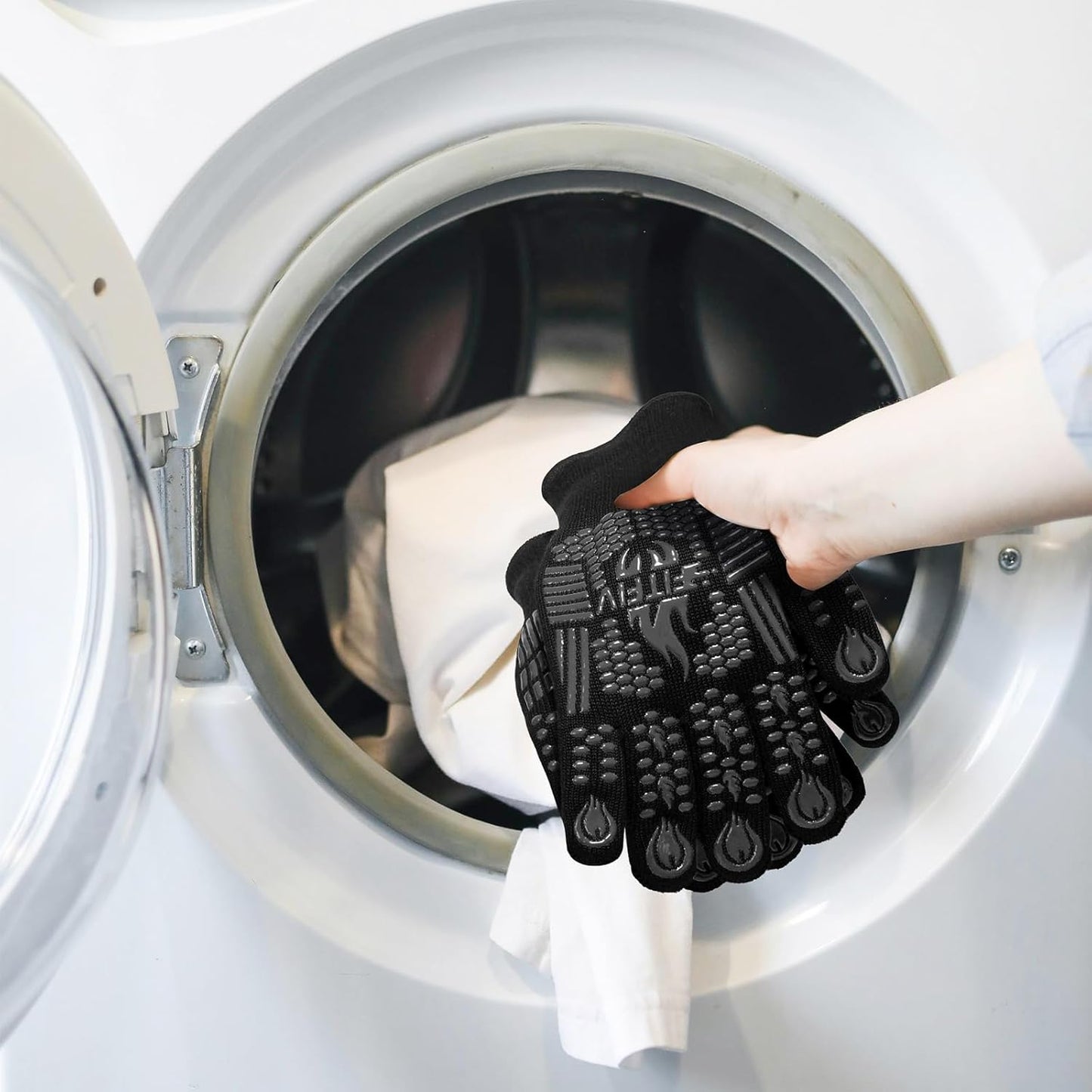 BBQ Gloves, Oven Gloves, 1472°F Extreme Heat Resistant Barbecue Gloves, Silicone Non-Slip Oven Mitts, Kitchen for Cooking, Grilling, and Baking