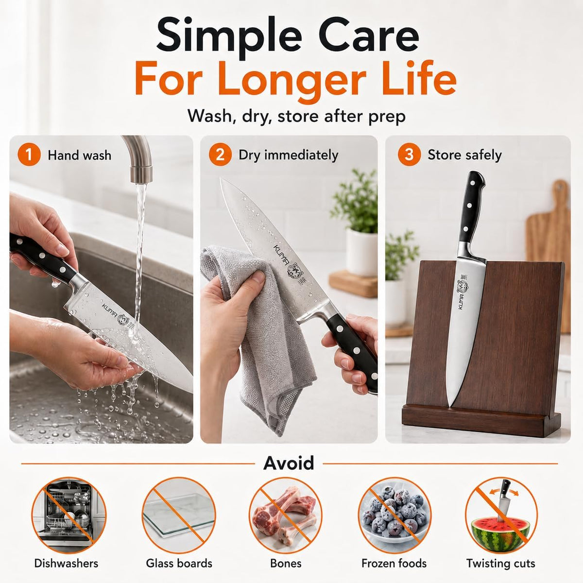8 Inch Chef Knife, Razor Sharp Stainless Steel Blade with Gift Box | Ergonomic handle; balanced control; multipurpose prep for vegetables, herbs, fruit and boneless meats