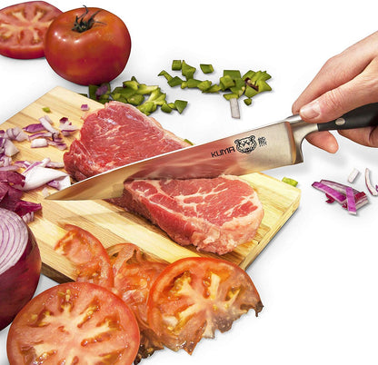 8 Inch Chef Knife, Razor Sharp Stainless Steel Blade with Gift Box | Ergonomic handle; balanced control; multipurpose prep for vegetables, herbs, fruit and boneless meats