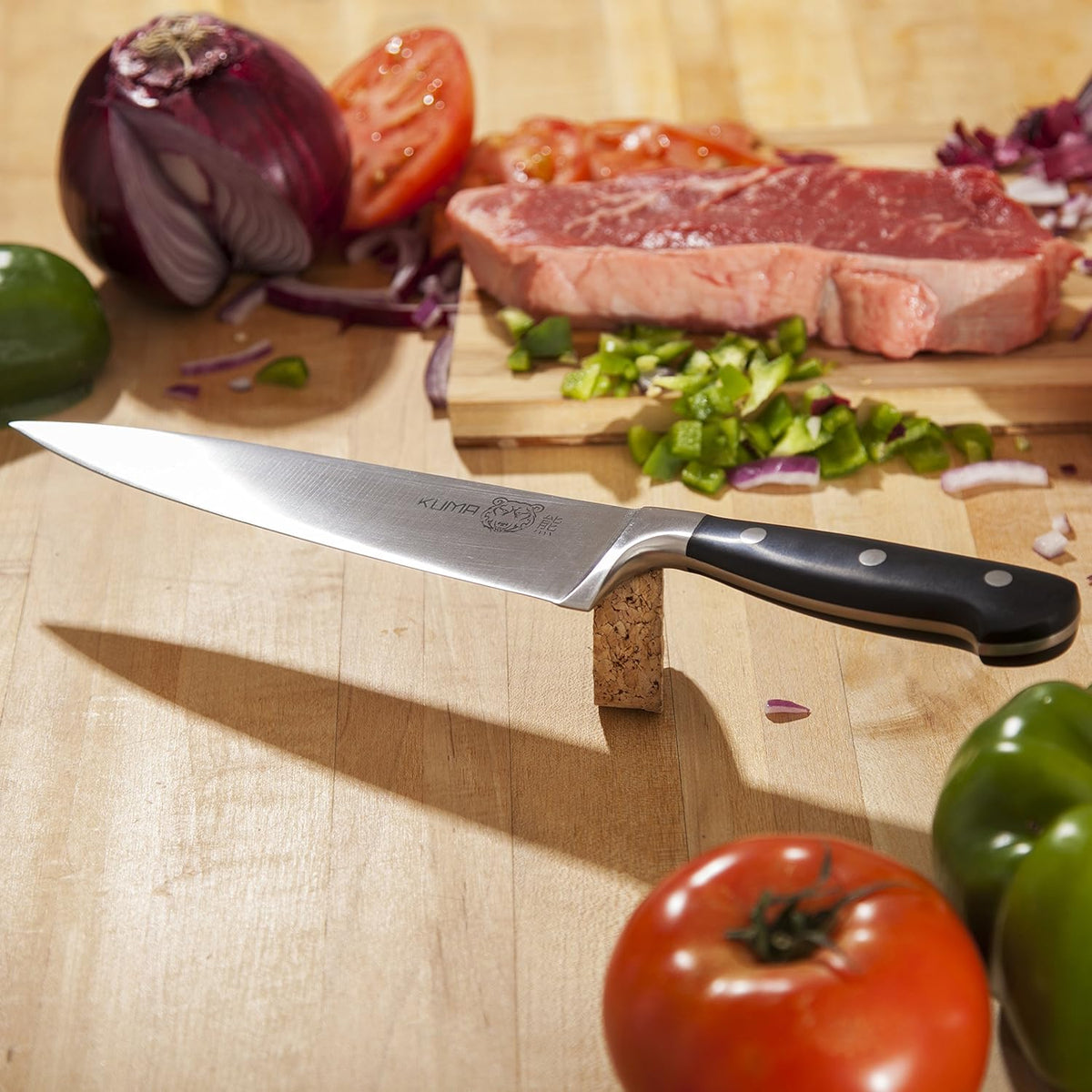 8 Inch Chef Knife, Razor Sharp Stainless Steel Blade with Gift Box | Ergonomic handle; balanced control; multipurpose prep for vegetables, herbs, fruit and boneless meats