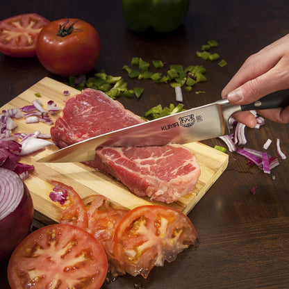8 Inch Chef Knife, Razor Sharp Stainless Steel Blade with Gift Box | Ergonomic handle; balanced control; multipurpose prep for vegetables, herbs, fruit and boneless meats