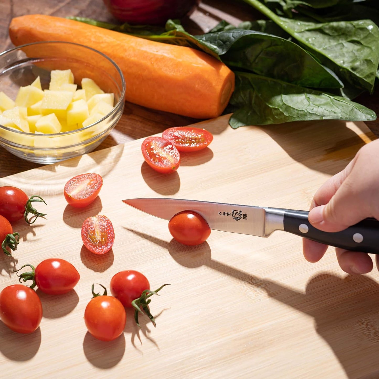 8 Inch Chef Knife, Razor Sharp Stainless Steel Blade with Gift Box | Ergonomic handle; balanced control; multipurpose prep for vegetables, herbs, fruit and boneless meats