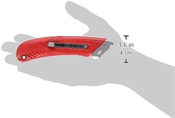 S4R Safety Cutter, Retractable Utility Knife with an Ergonomical Design, Bladeless Tape Splitter, Steel Guard for Safety and Damage Protection, for Warehouse and In-Store Cutting , Green