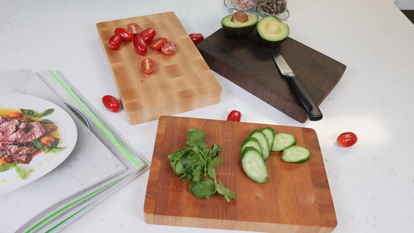 Mini 6"x9" American Maple End Grain Cutting Board Handmade in USA, Premium, Small Butcher Block for Kitchen