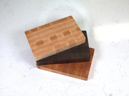 Mini 6"x9" American Maple End Grain Cutting Board Handmade in USA, Premium, Small Butcher Block for Kitchen