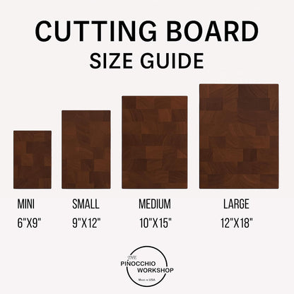 Mini 6"x9" American Maple End Grain Cutting Board Handmade in USA, Premium, Small Butcher Block for Kitchen