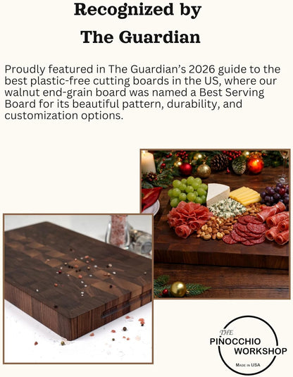 Mini 6"x9" American Maple End Grain Cutting Board Handmade in USA, Premium, Small Butcher Block for Kitchen