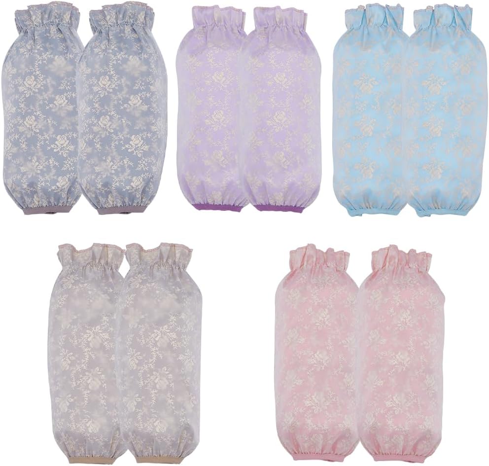 5 Pairs Stain Resistant Sleeves Kitchen Oilproof Arm Sleeves Covers Protector Waterproof Winter Double Layer Oversleeves Sleevelet Cleaning Accessories for Women Work Dish Washing