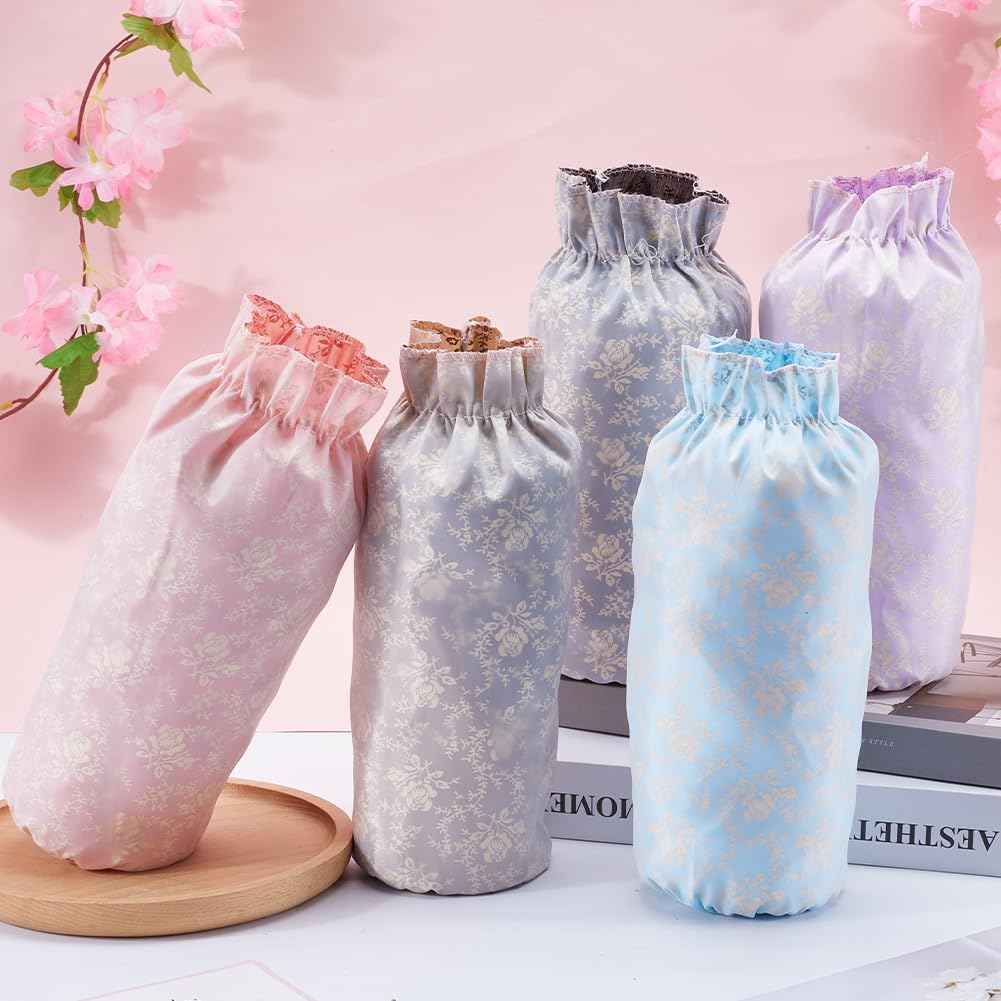 5 Pairs Stain Resistant Sleeves Kitchen Oilproof Arm Sleeves Covers Protector Waterproof Winter Double Layer Oversleeves Sleevelet Cleaning Accessories for Women Work Dish Washing