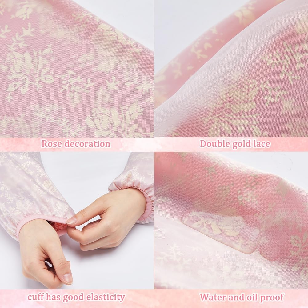 5 Pairs Stain Resistant Sleeves Kitchen Oilproof Arm Sleeves Covers Protector Waterproof Winter Double Layer Oversleeves Sleevelet Cleaning Accessories for Women Work Dish Washing