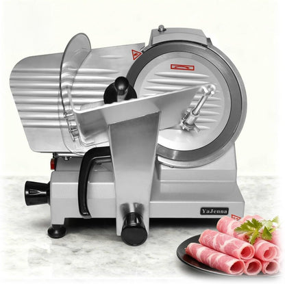 Electric Meat Slicer 10" 300W Deli and Ham Food Cheese Jerky Steak Slicer Cutting Machine Semi-Auto 0-15MM Adjustable Slice Thickness