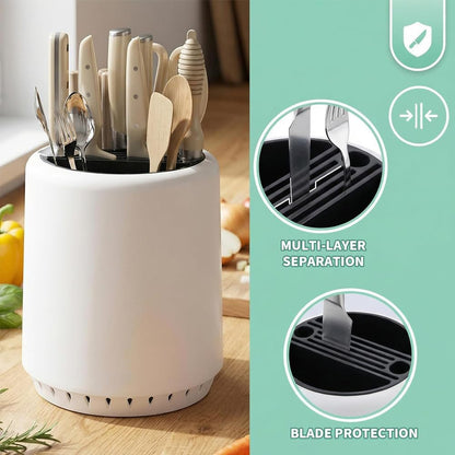 Universal Knife Holder,Knife Block Without Knives,Detachable Knife Holder for Protecting Blade Space Saver,Knife Storage Holder,Black