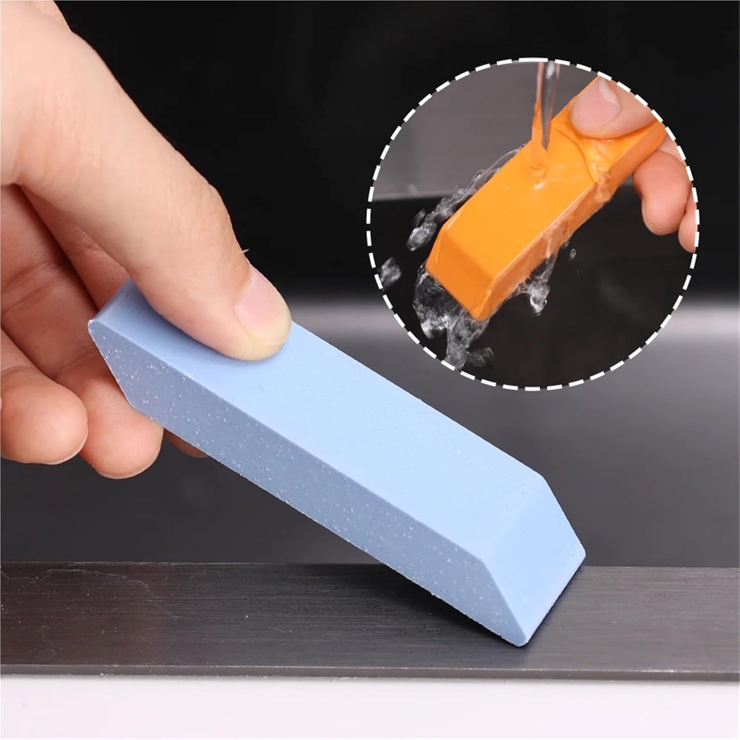 Rust Eraser 3 Pcs Reusable Stainless Steel Eraser for Rust & Stain Removal(Blue-Rubber)