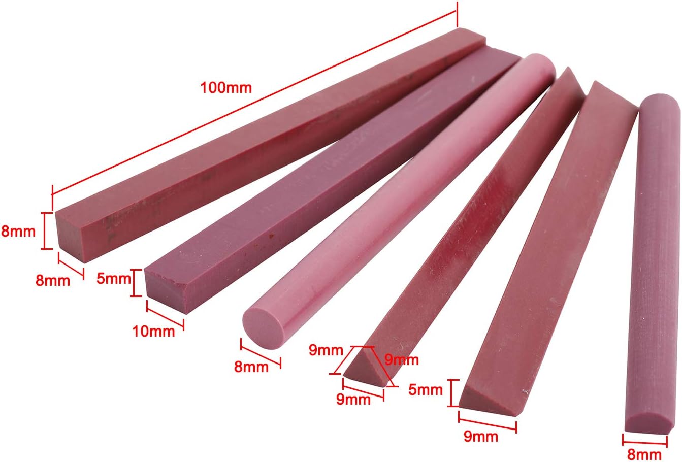 6pcs 3000# Ruby Stone/Whetstone Sharpening Stone Polishing Stone Set, Variety of Shapes for Sharpening Polishing