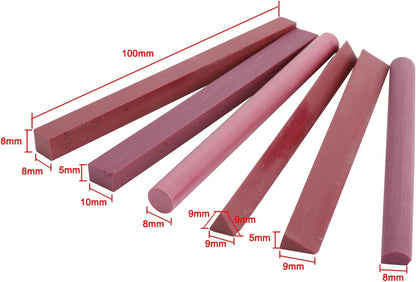 6pcs 3000# Ruby Stone/Whetstone Sharpening Stone Polishing Stone Set, Variety of Shapes for Sharpening Polishing