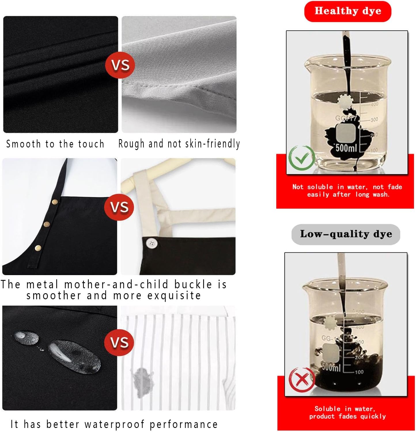 2 in 1 set Cross Strap Chef Apron with Detachable Waterproof Sleeves -Kitchen Bib Apron for Cooking, Grilling, BBQ