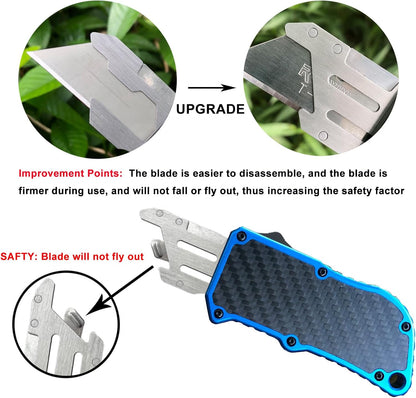 Automatic Utility Knife, Retractable Box Cutter | Black Razor Blades Pocket Knife, Box Cutter Heavy Duty, Premium Safety Utility Knife with 5PCS Blades